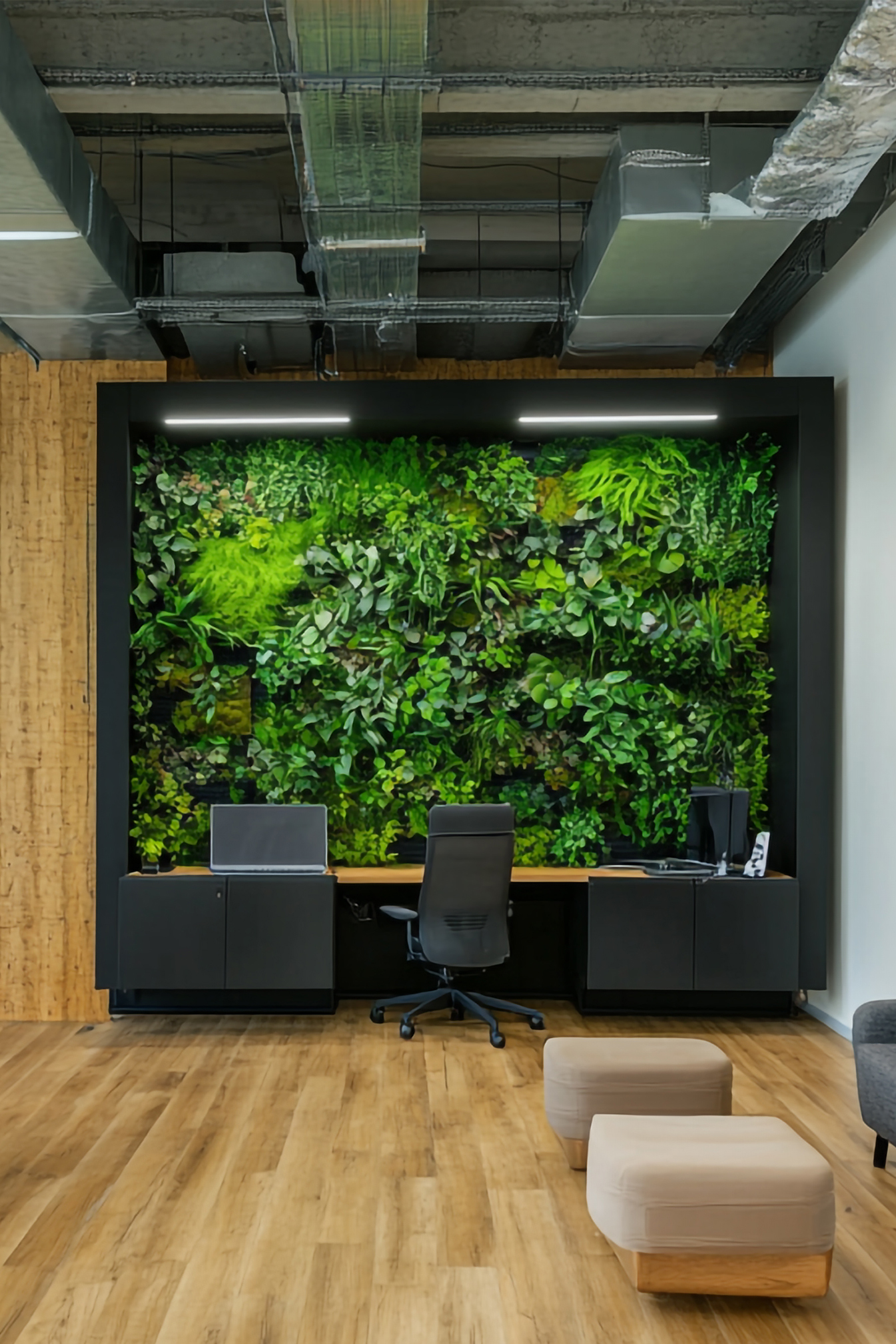 Mur végétal pour les espaces de travail dans les entreprises - mobilier de bureau